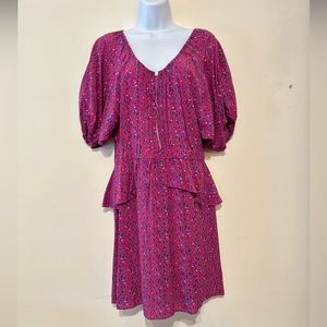 Rebecca Taylor Mauve Peplum Silk Dress - Size 8